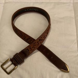 Vtg JOAN & DAVID  Animal Print Hair Leather Belt Sz M